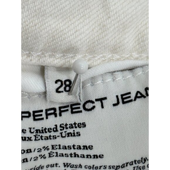 SAME The Perfect Jean Straight-Leg White Denim Womens Size 28 - Picture 3 of 8
